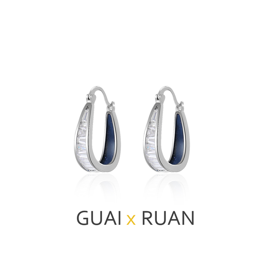 G&R Denim Blue Oil Drop Earrings S925Silver