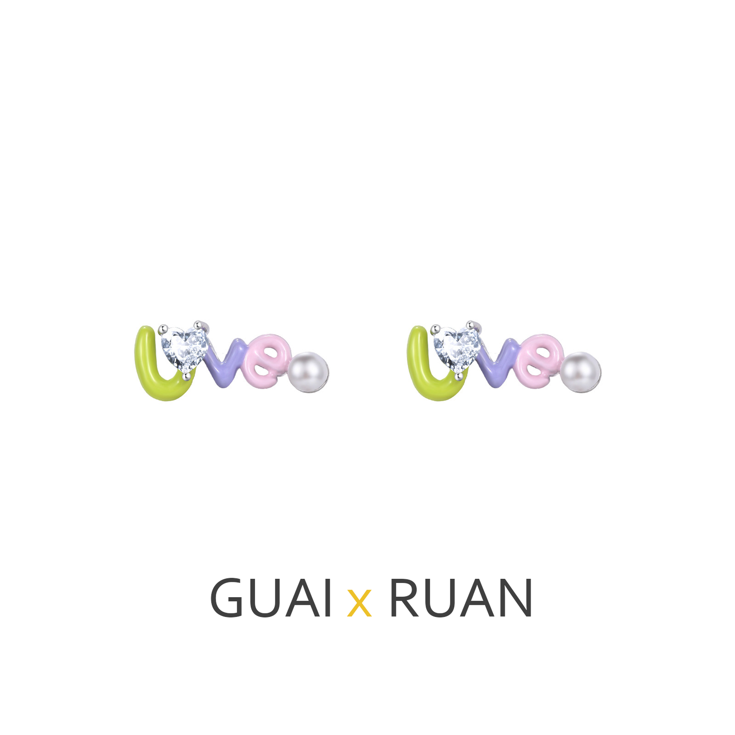 G&R Cute and Unique LOVE Alphabet letter earrings925Sterling Silver
