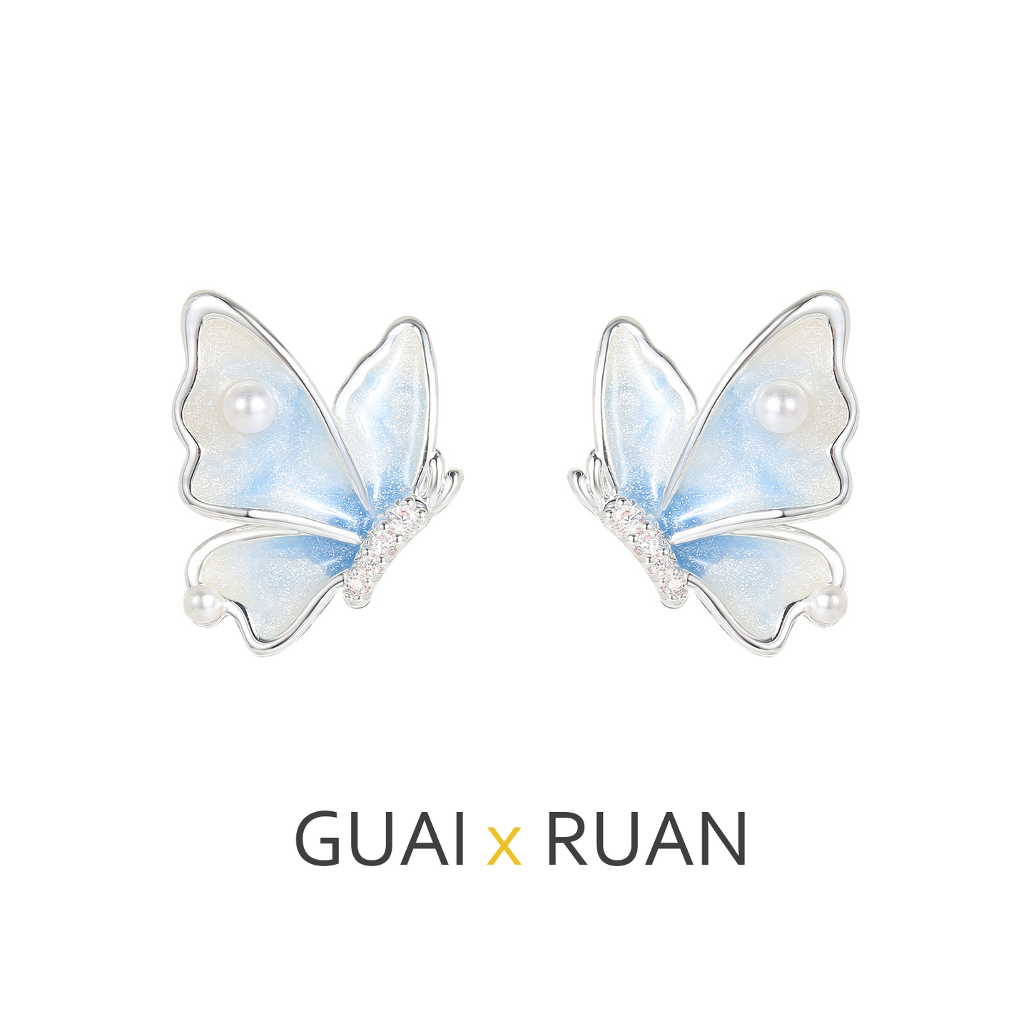 G&R Butterfly studs925Silver Needle Niche High-End Earrings