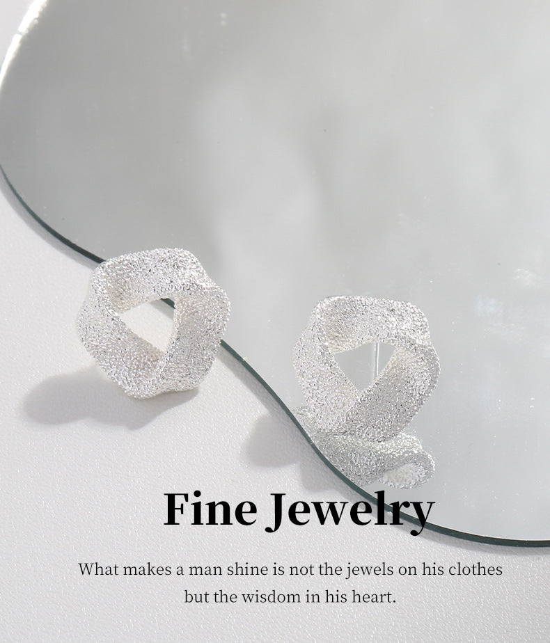 G&R Minimalist Style Triangle Pure Silver Earrings for Women s925Silver