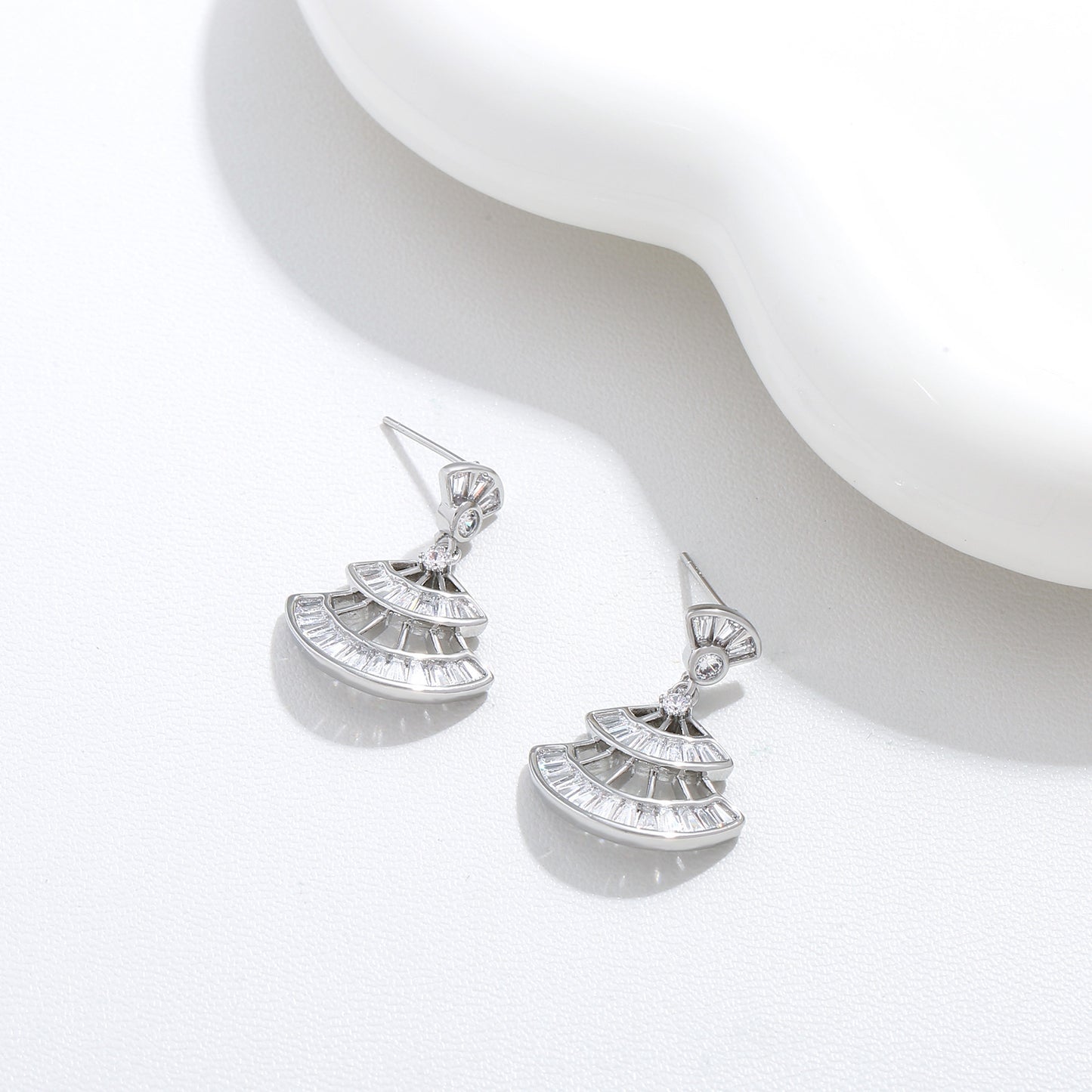 G&R Double Layer Fan Earrings 925 Silver