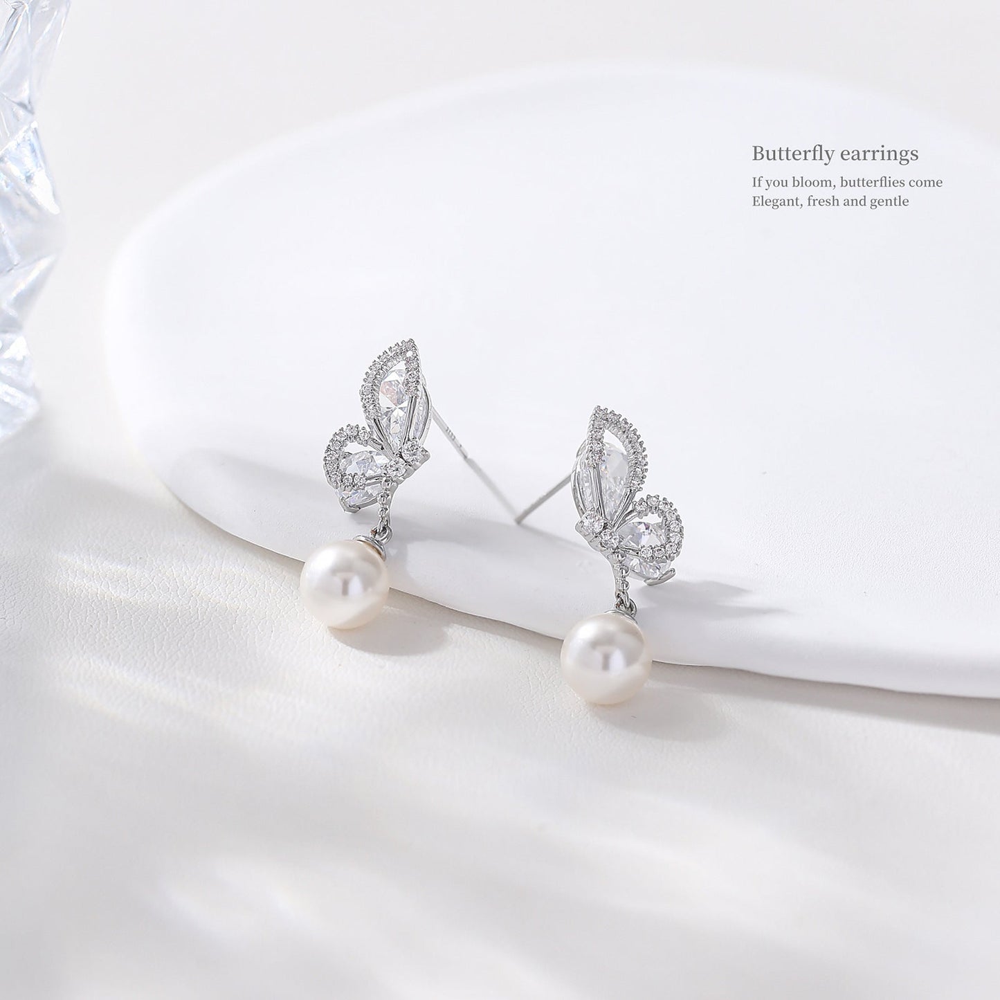 G&R Butterfly Wing Earrings Light Luxury925Silver High-End Feel