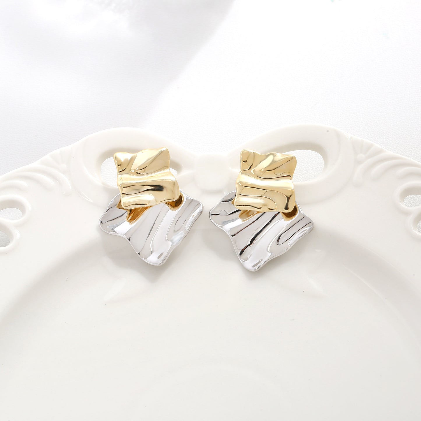 G&R Ear Studs925Silver Irregular Personality Niche Design Earrings