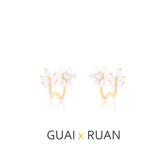 G&R Artistic Style Pearl Earrings925Summer Silver Needle Anti-Allergy Earrings for Women
