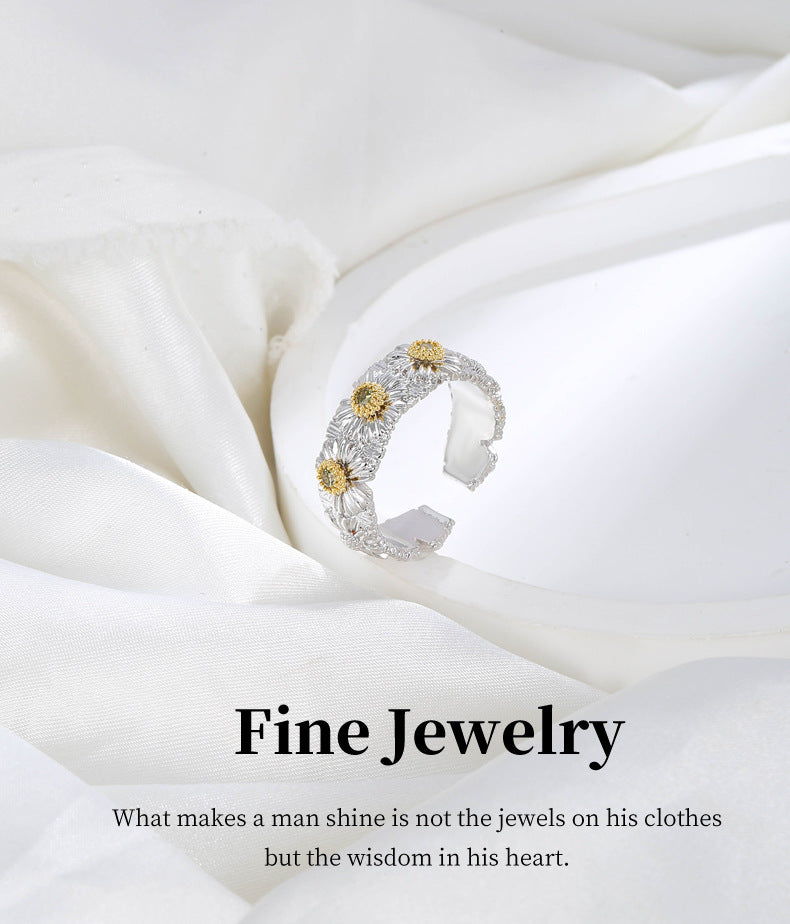 G&R Forest Style Fresh Little Daisy925Silver ring