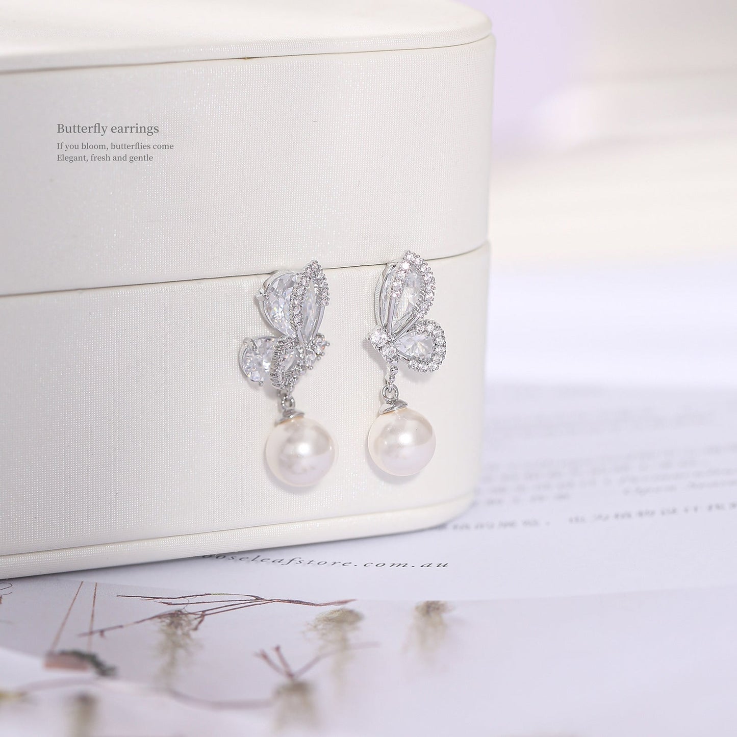 G&R Butterfly Wing Earrings Light Luxury925Silver High-End Feel