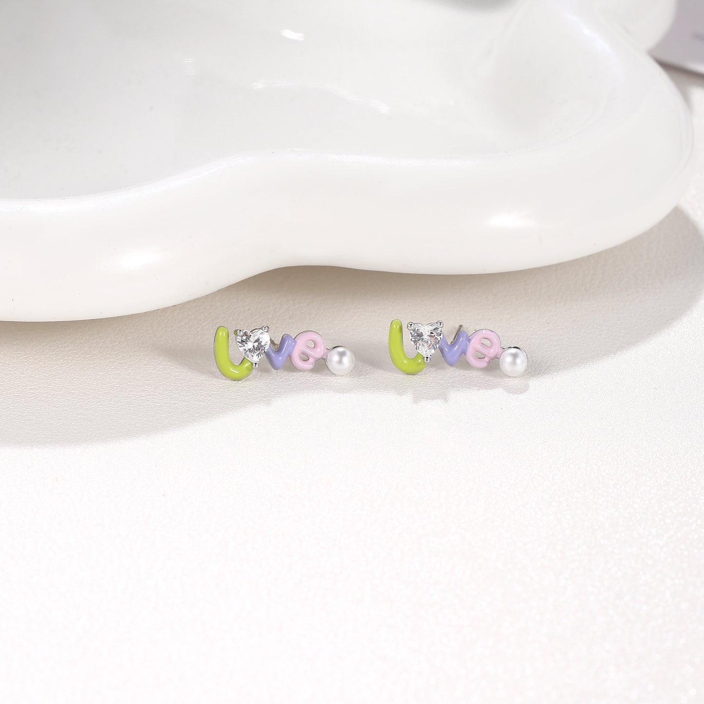 G&R Cute and Unique LOVE Alphabet letter earrings925Sterling Silver