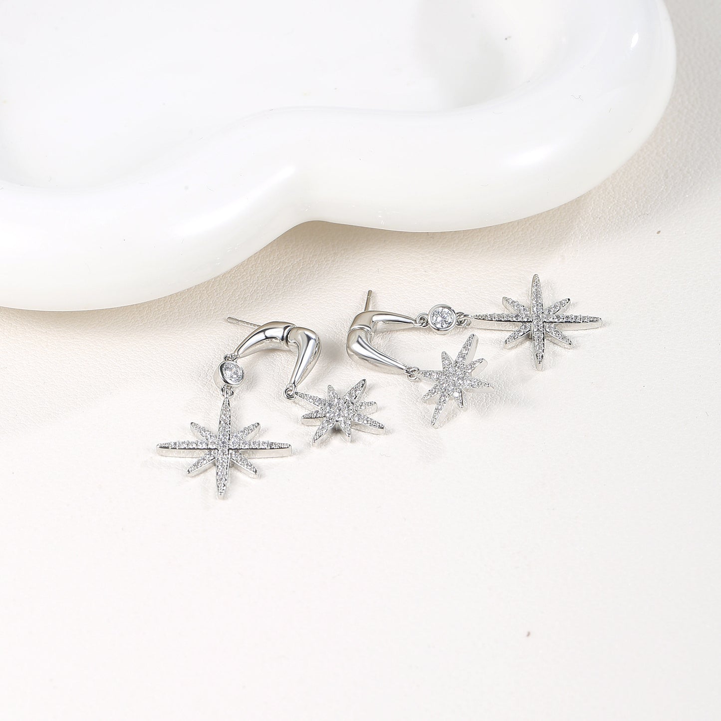G&R Star European and American Style Earrings925Silver Needle Fashionable Elegant Earrings for Women