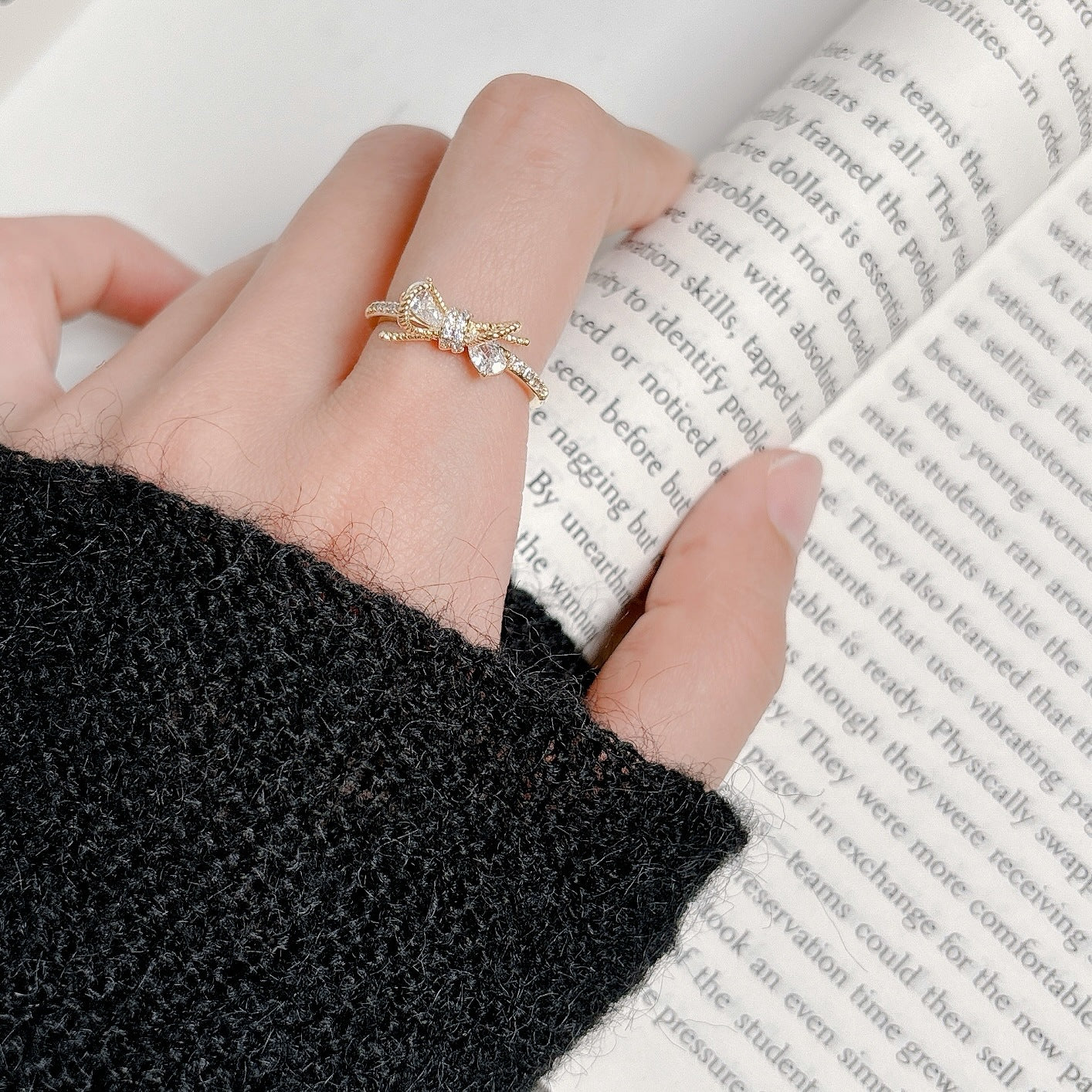 G&R Closed Ring Elegant Ring for Women Niche High-end925Silver Index Finger Ring