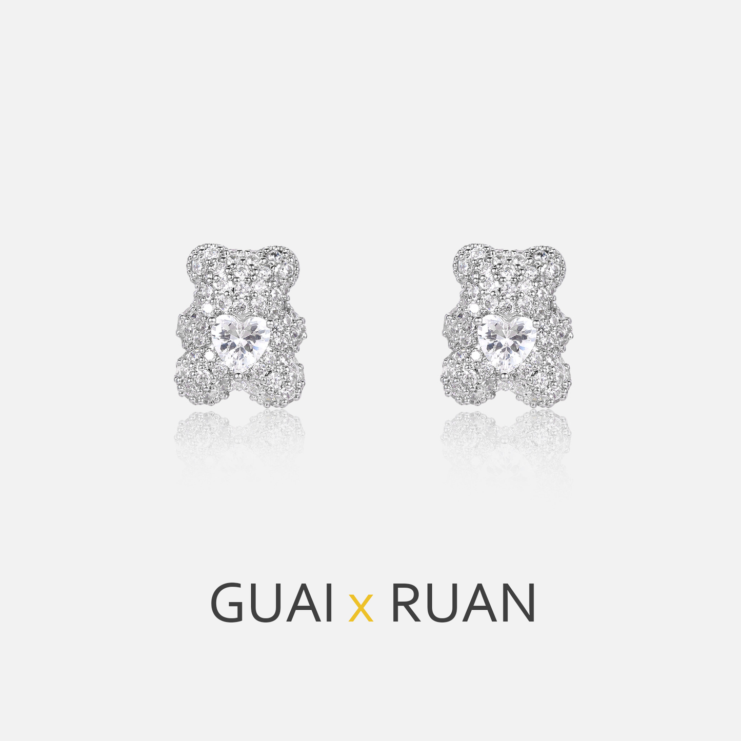 G&R Cartoon Bear Earrings Fashionable and Elegant Ear Jewelry925Sterling silver needle