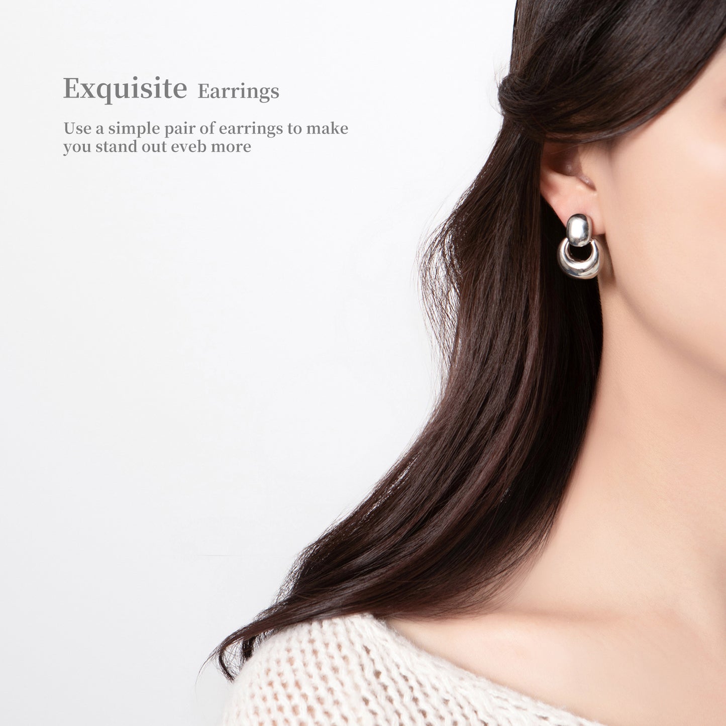 G&R Minimalist Metal Stud Earrings Simple Ear Jewelry925Advanced Sense