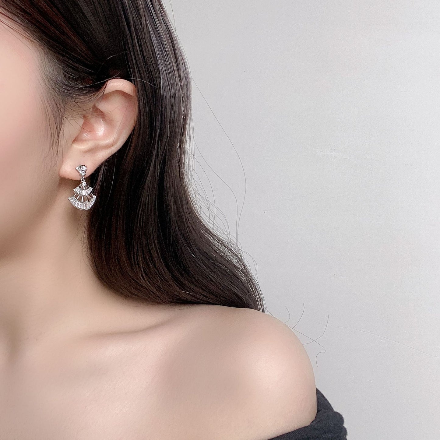 G&R Double Layer Fan Earrings 925 Silver