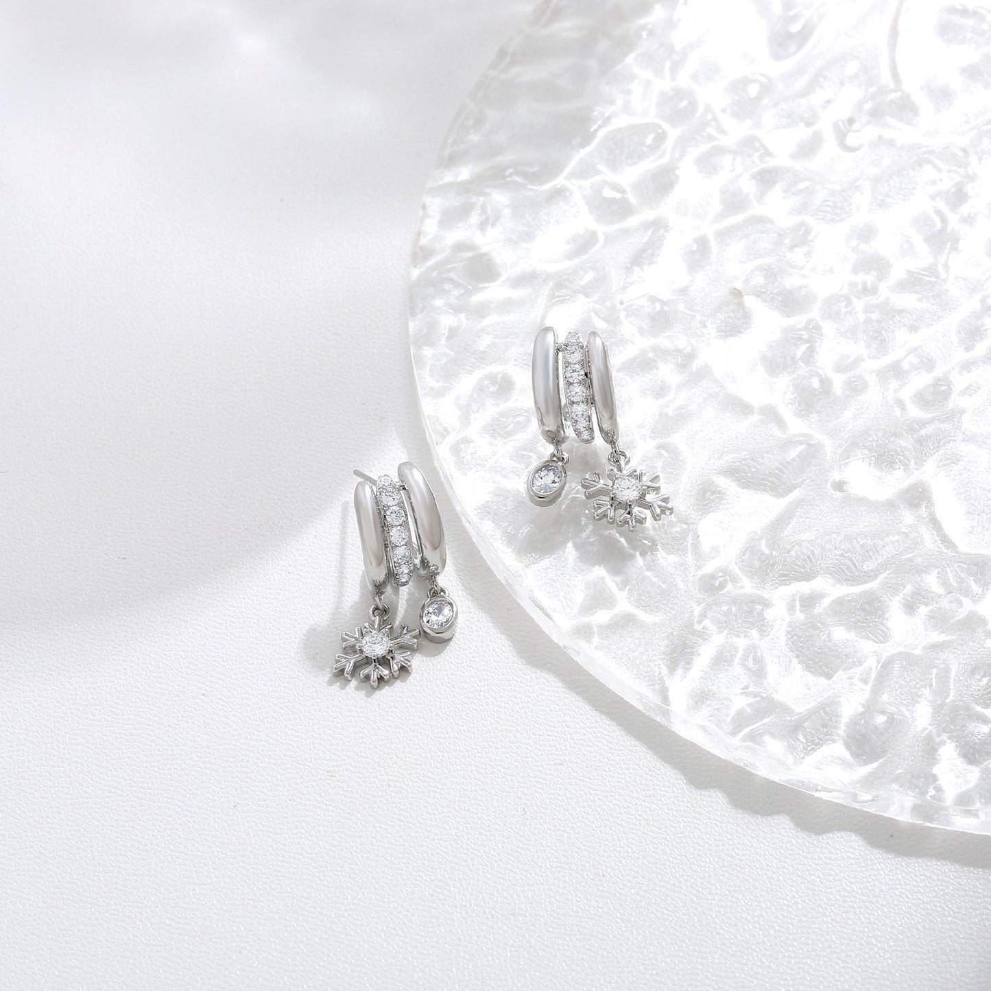 G&R Snowflake Earrings Sterling Silver Studs Fashion Earrings925Silver pin earrings