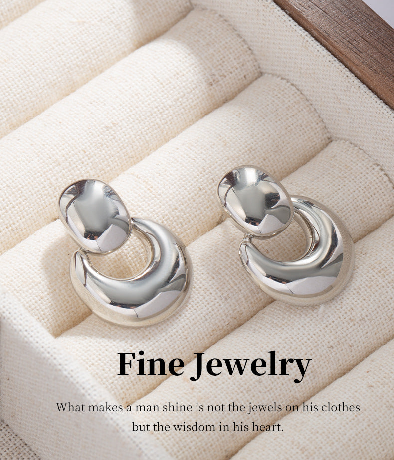 G&R Minimalist Metal Stud Earrings Simple Ear Jewelry925Advanced Sense