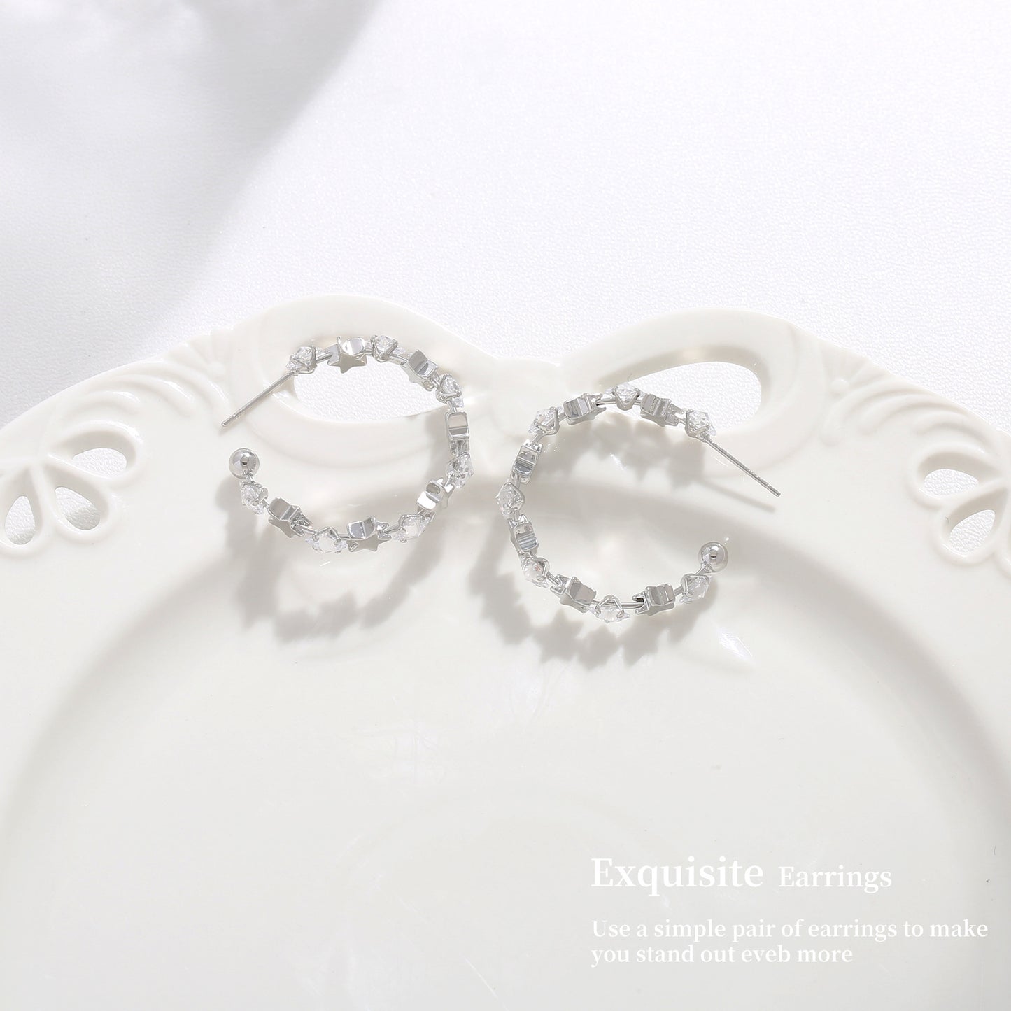 G&R Minimalist Style Earrings s925Sterling Silver Earrings Niche High-End Feel Earrings