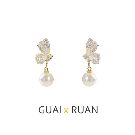 G&R Butterfly Wing Earrings Light Luxury925Silver High-End Feel