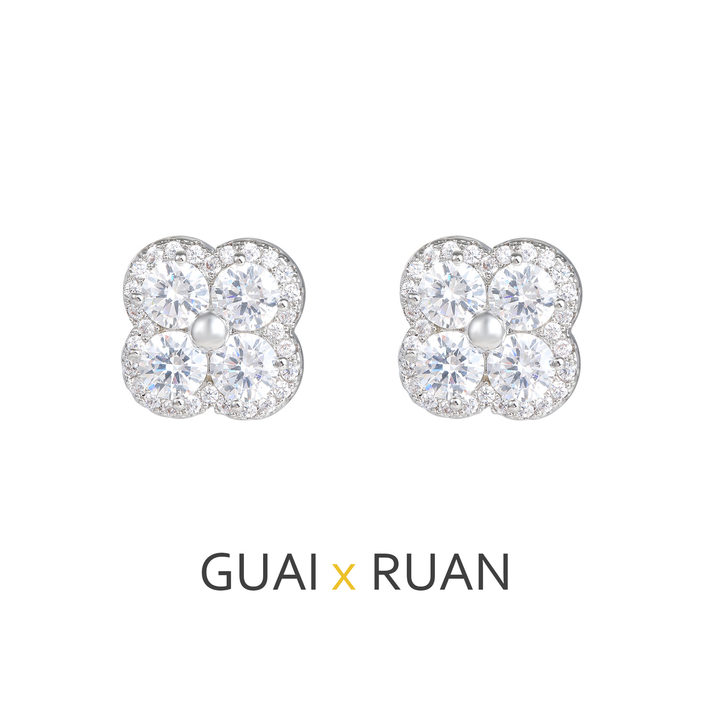 G&R Silver Stud Earrings925Silver Needle Fashionable Elegant Earrings for Women