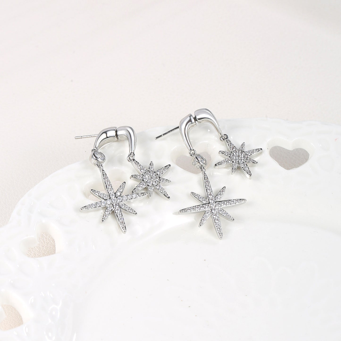 G&R Star European and American Style Earrings925Silver Needle Fashionable Elegant Earrings for Women