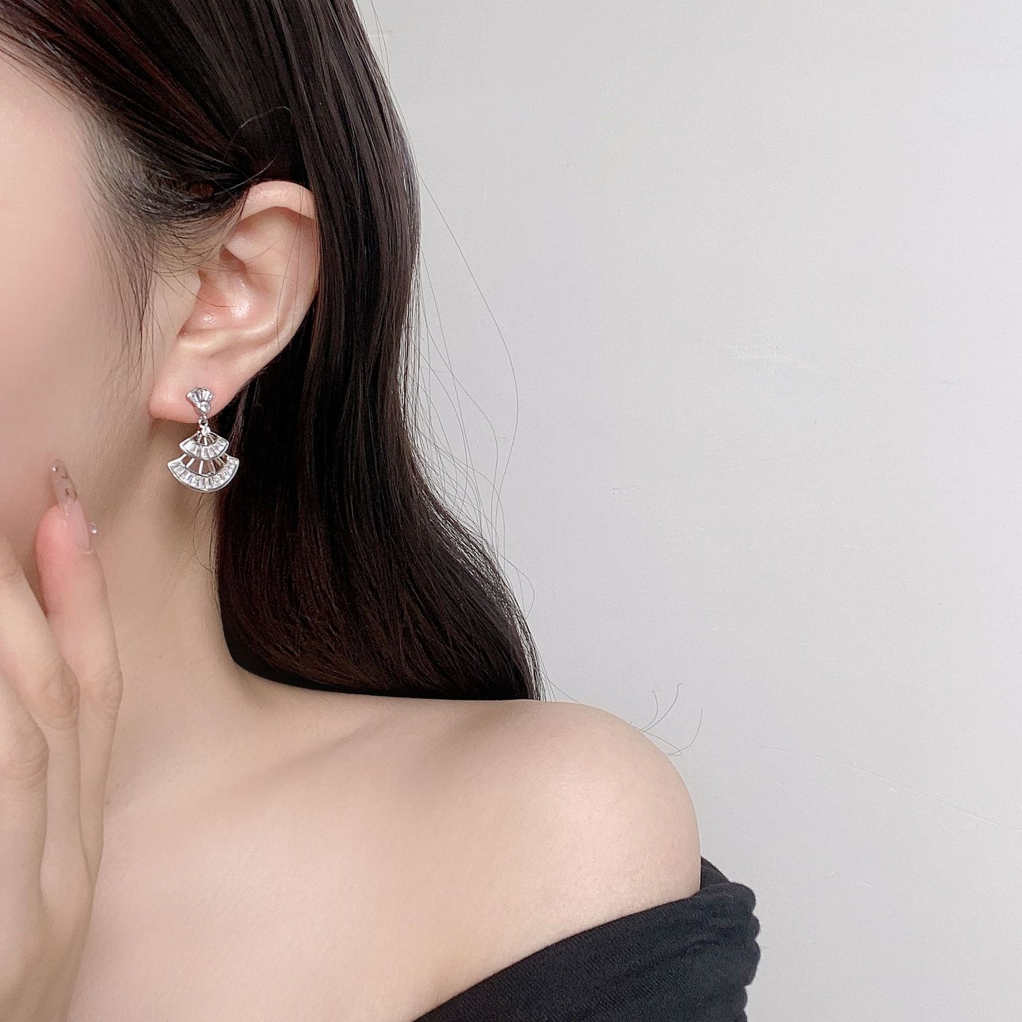 G&R Double Layer Fan Earrings 925 Silver