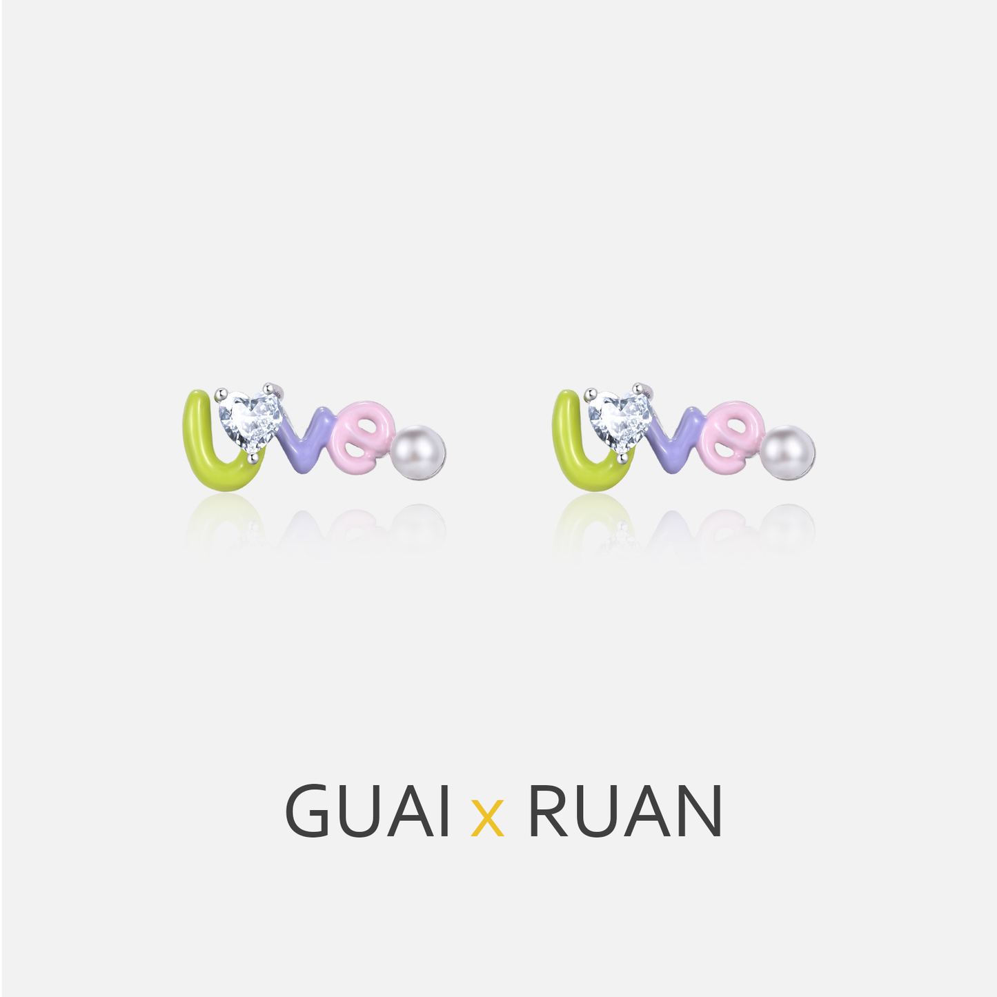 G&R Cute and Unique LOVE Alphabet letter earrings925Sterling Silver