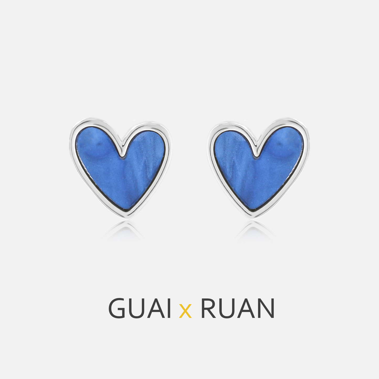 G&R Klein Blue Heart Earrings925Silver