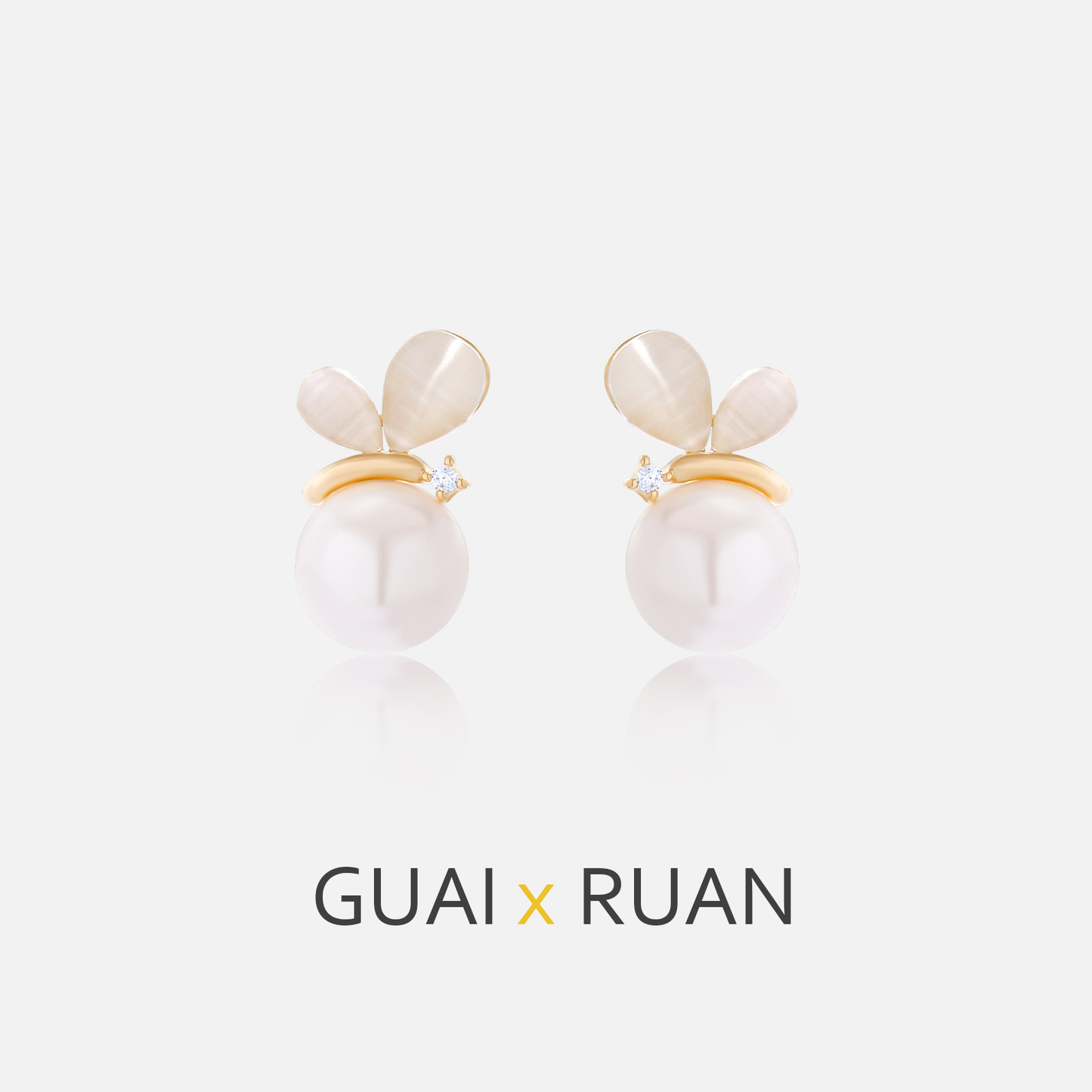 G&R Butterfly Pearl Stud Earrings925Silver Needle Summer Earrings Silver Needle Ear Jewelry