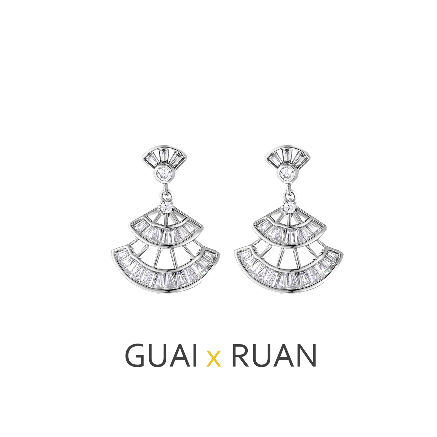 G&R Double Layer Fan Earrings 925 Silver