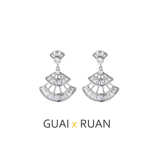 G&R Double Layer Fan Earrings 925 Silver