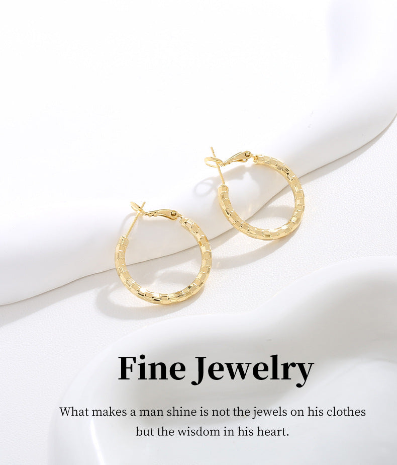 G&R Circle Earrings for Women, Light Luxury Design925Silver C Hoop Earrings