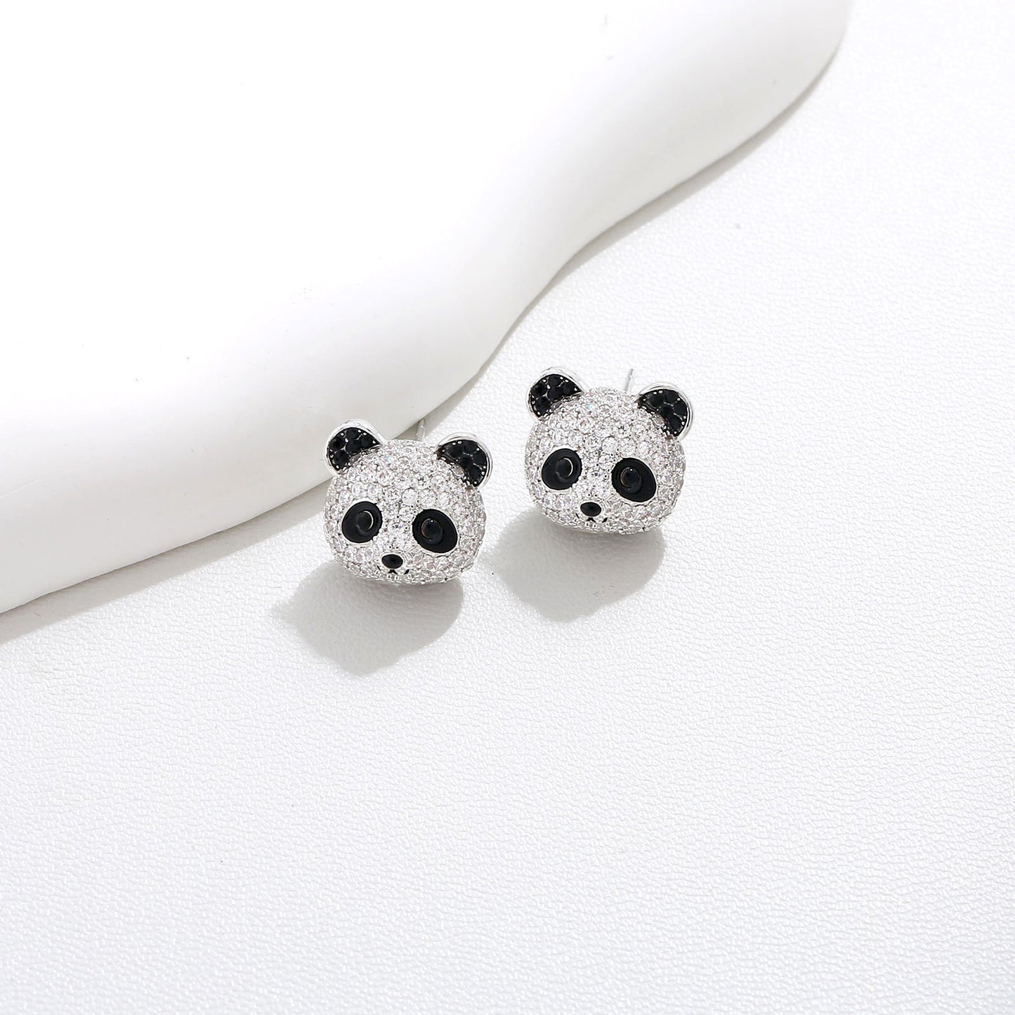 G&R Exquisite 3D Cute Panda925Silver Stud Earrings for Women