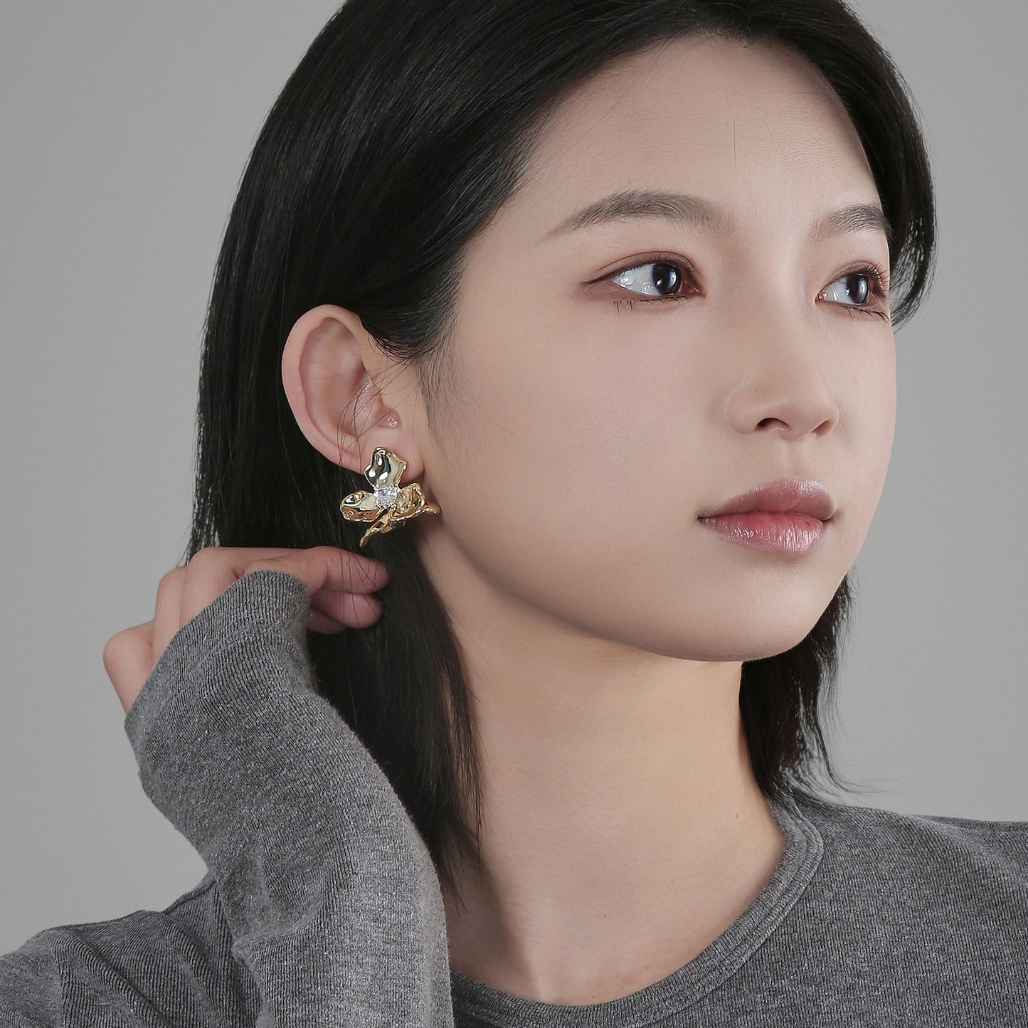 G&R Ear Studs925Silver Needle Fashionable Elegant Earrings Niche Earrings for Women