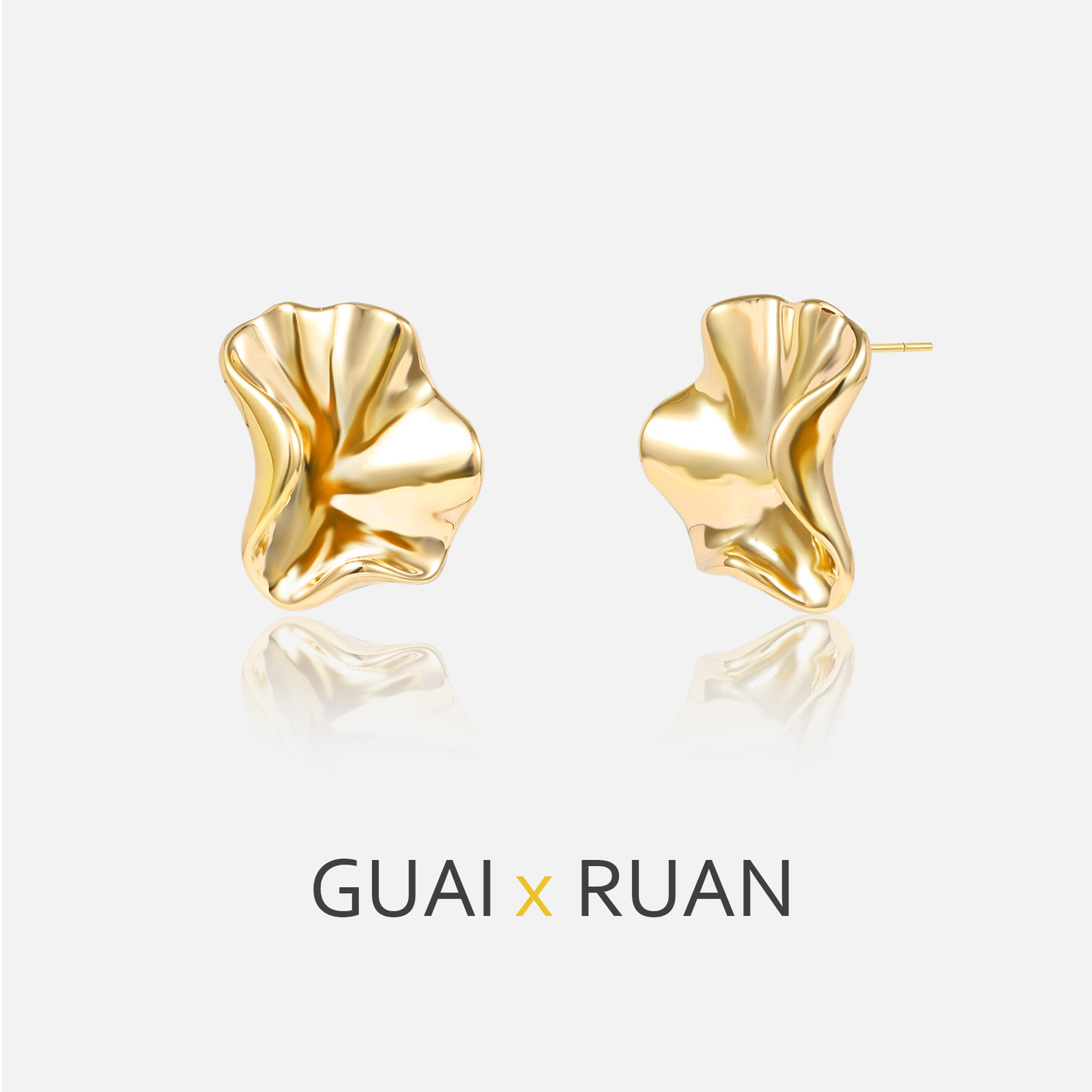G&R Irregular Concave-Convex Metal ins Ear Studs925Silver earrings are light luxury and high-end