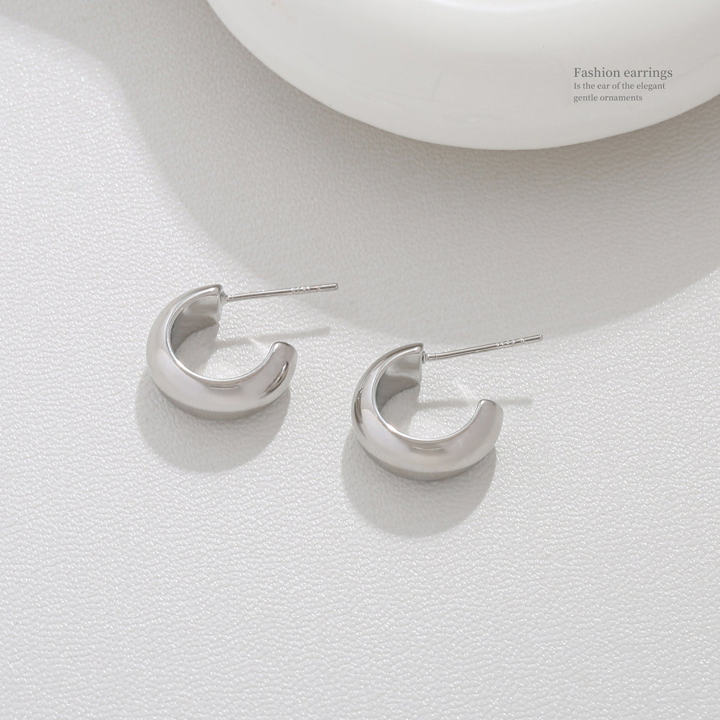G&R Simple Glossy Finish C Words ins925Silver