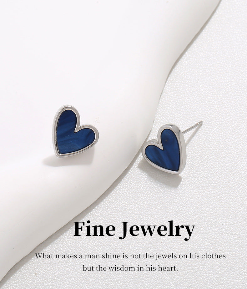 G&R Klein Blue Heart Earrings925Silver