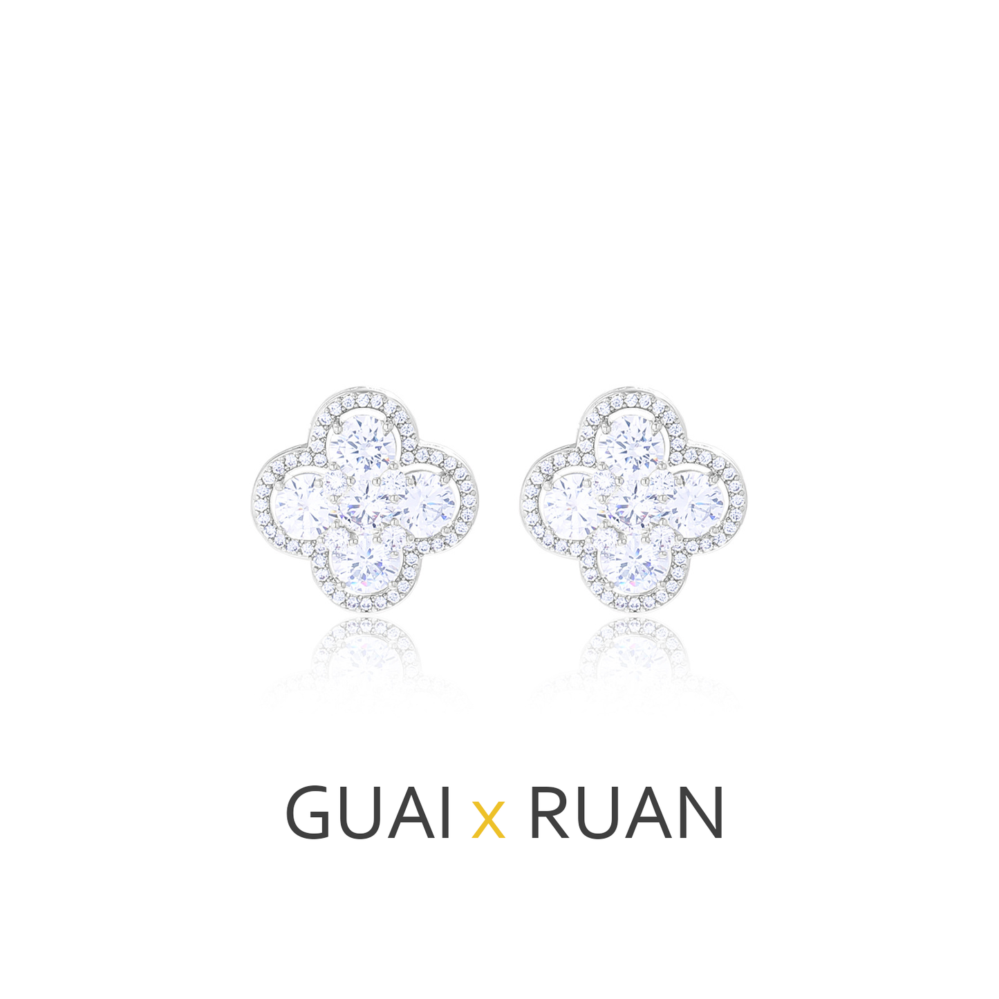 G&R Luxurious Ultra Shiny Earrings925Silver earrings with a high-end feel, lucky four-leaf clover