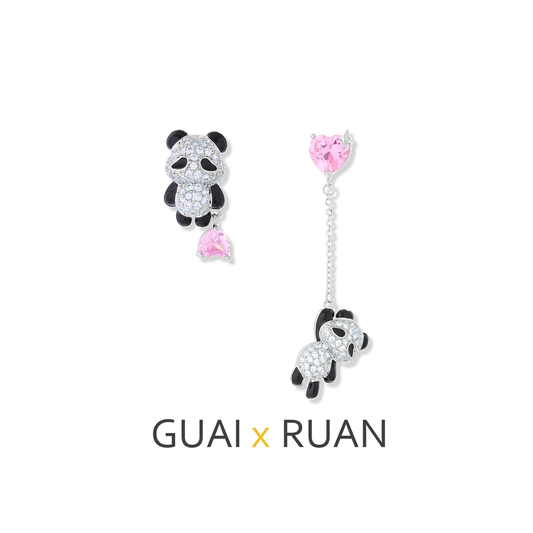 G&R Cute Panda Earrings925Silver