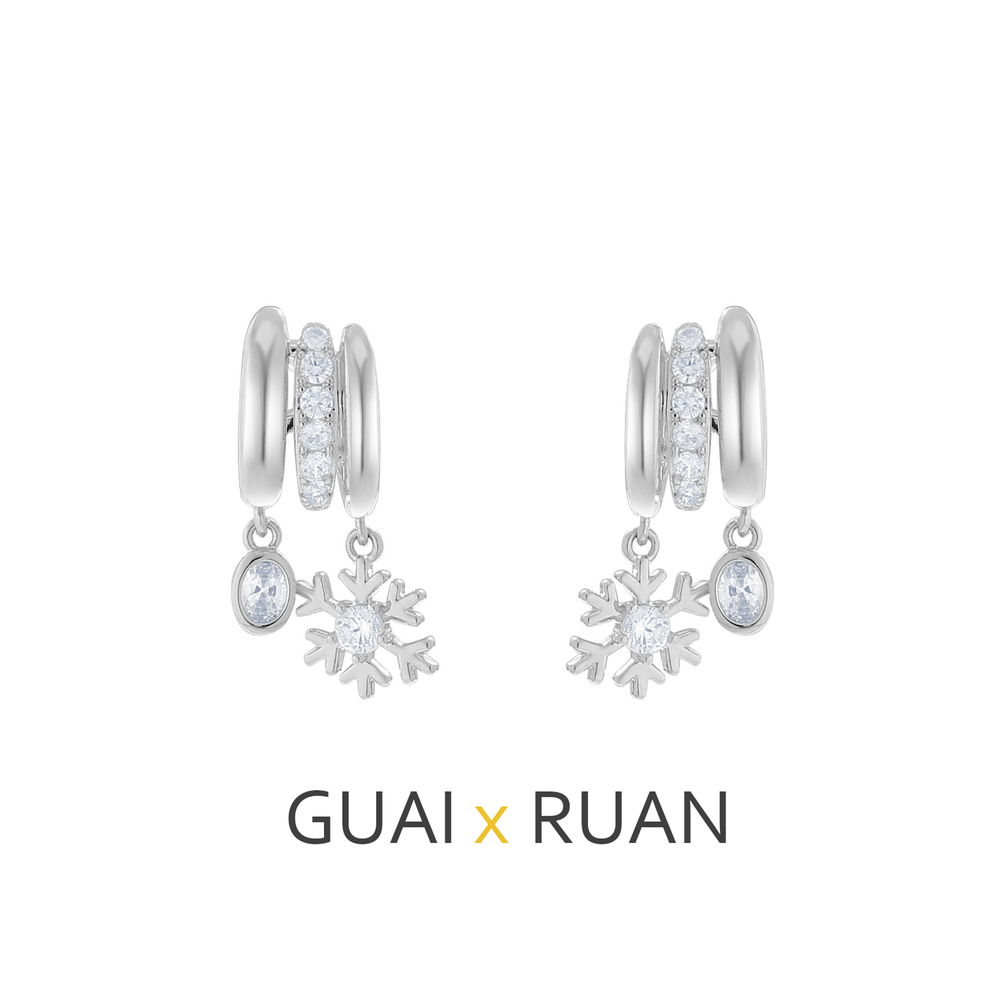 G&R Snowflake Earrings Sterling Silver Studs Fashion Earrings925Silver pin earrings
