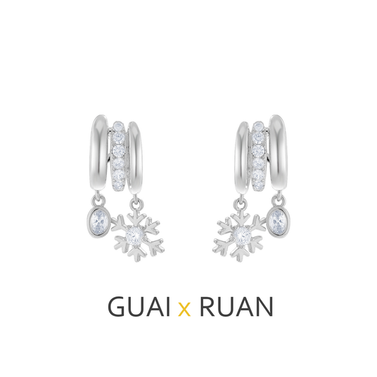 G&R Snowflake Earrings Sterling Silver Studs Fashion Earrings925Silver pin earrings