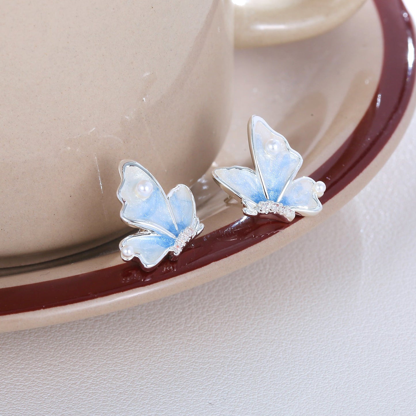 G&R Butterfly studs925Silver Needle Niche High-End Earrings