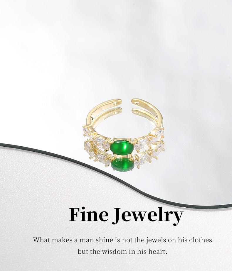 G&R Ring Temperament925Ring Personality Fashion Index Finger Ring for Women