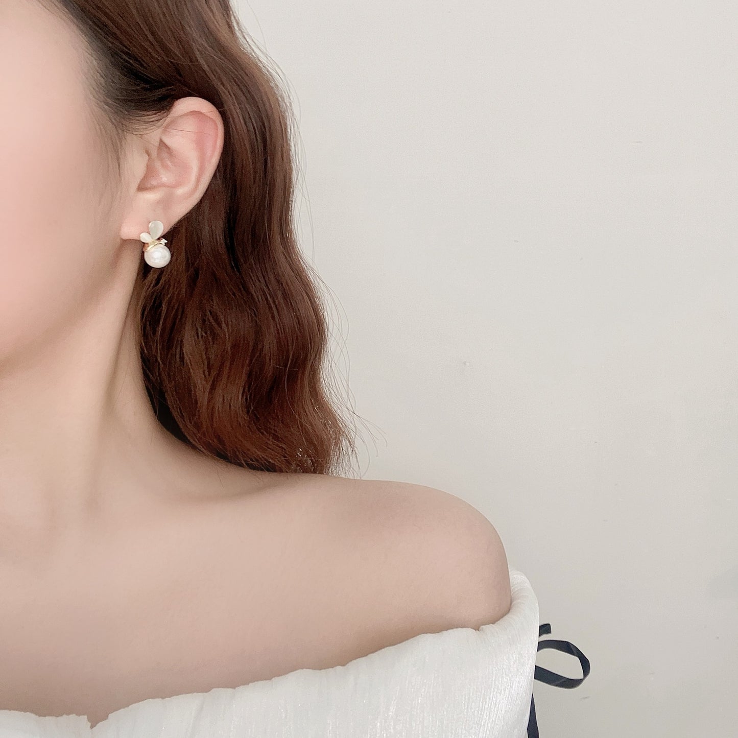 G&R Butterfly Pearl Stud Earrings925Silver Needle Summer Earrings Silver Needle Ear Jewelry