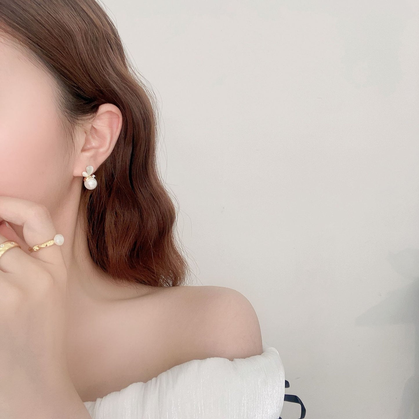 G&R Butterfly Pearl Stud Earrings925Silver Needle Summer Earrings Silver Needle Ear Jewelry