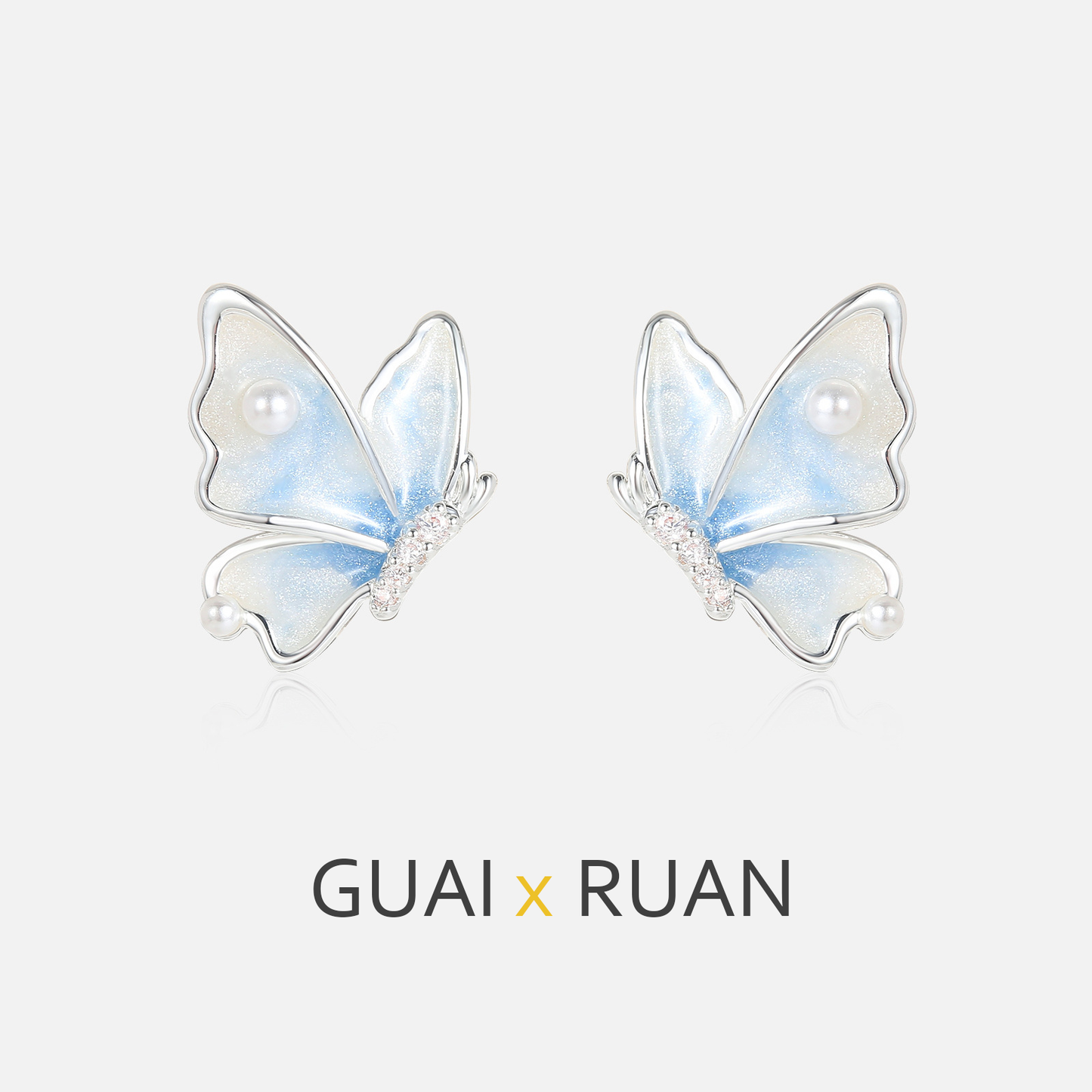 G&R Butterfly studs925Silver Needle Niche High-End Earrings