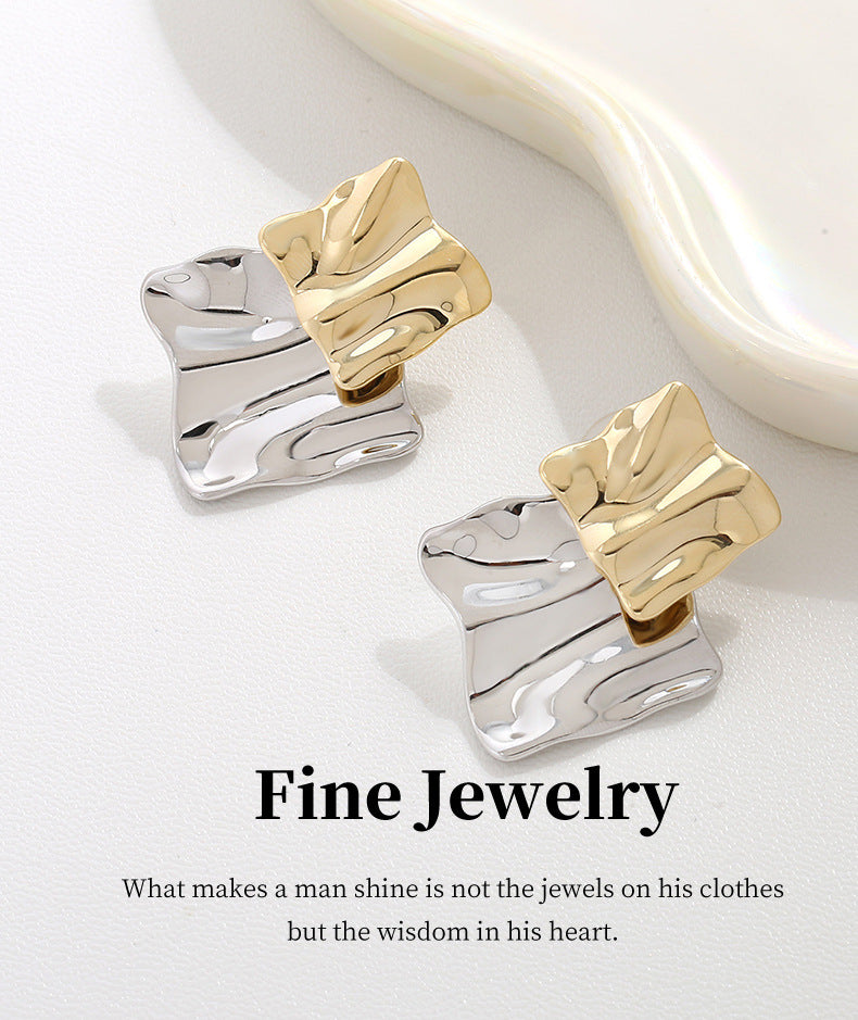 G&R Ear Studs925Silver Irregular Personality Niche Design Earrings